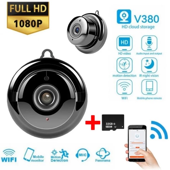 V380 Camera 1080P Wireless IP Home Security CCTV Mini HD Cam WiFi Night Vision - Picture 1 of 16